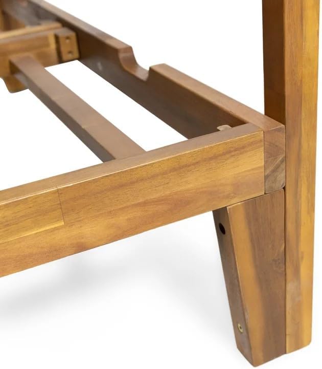 kevinplus Outdoor Patio Sunbed Daybed with Adjustable Reclining Chaise Lounge & Water-Resistant Canopy & Curtain, Solid Wood Construction, Cream White