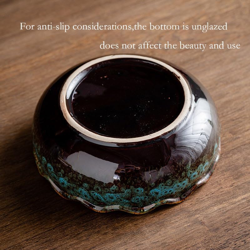 RUIGO Lotus Flower Bowl,Aquatic Planter Bowl,Bonsai Pots with Lotus Flower Design,Ceramic Lotus Flower Bowl,Perfect for Growing Hydroponic Plant,Decorative Bowl for Home,Garden