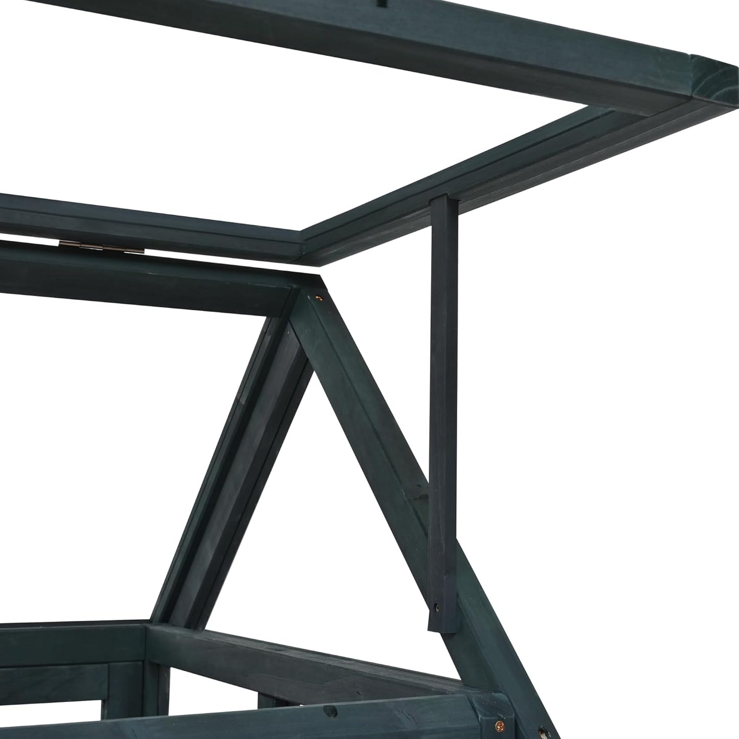 Portable Wooden Cold Frame Greenhouse with Wheels - 47" Mini Greenhouse with Adjustable Roof, Storage Box & Polycarbonate Panels - Plant Protector for Seedlings, Herbs & Winter Gardening (Green)