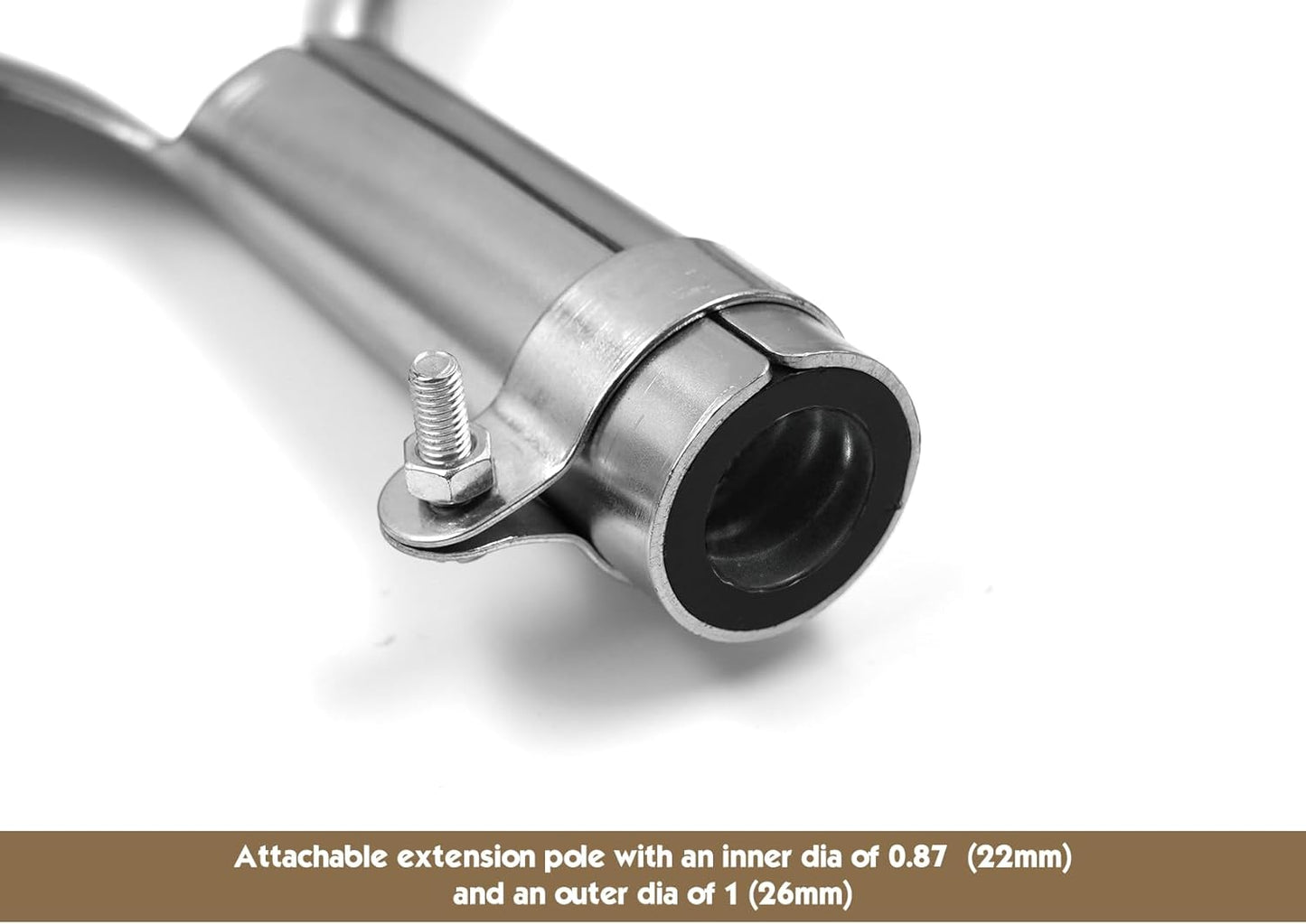 ROLLINGDOG 24" Rubber Floor Squeegee Attachable Extension Pole with 1/4" Non-Marking Blade for Concrete and Large Floor,Garage,Warehouse Cleaning