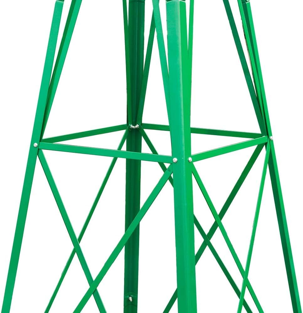8FT Windmill for Yard Garden Decoration with Weather Vanes,Heavy Duty Outdoor Wind Mills, Large Metal Outdoor Windmill, Weather Resistant,Green