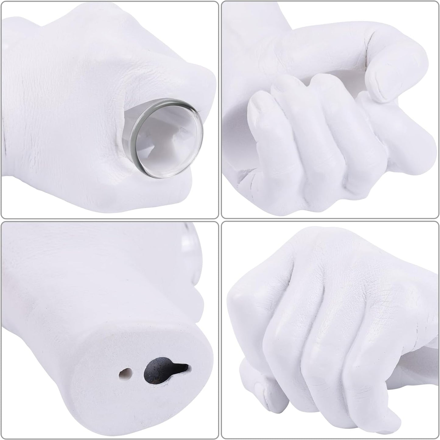 Creative Wall Hanging Sculpture, Funky White Hand Vases Home Decor, Artistic Hanging Hand Sculptures with Test Tube Vases, Unique Wall Art Statue