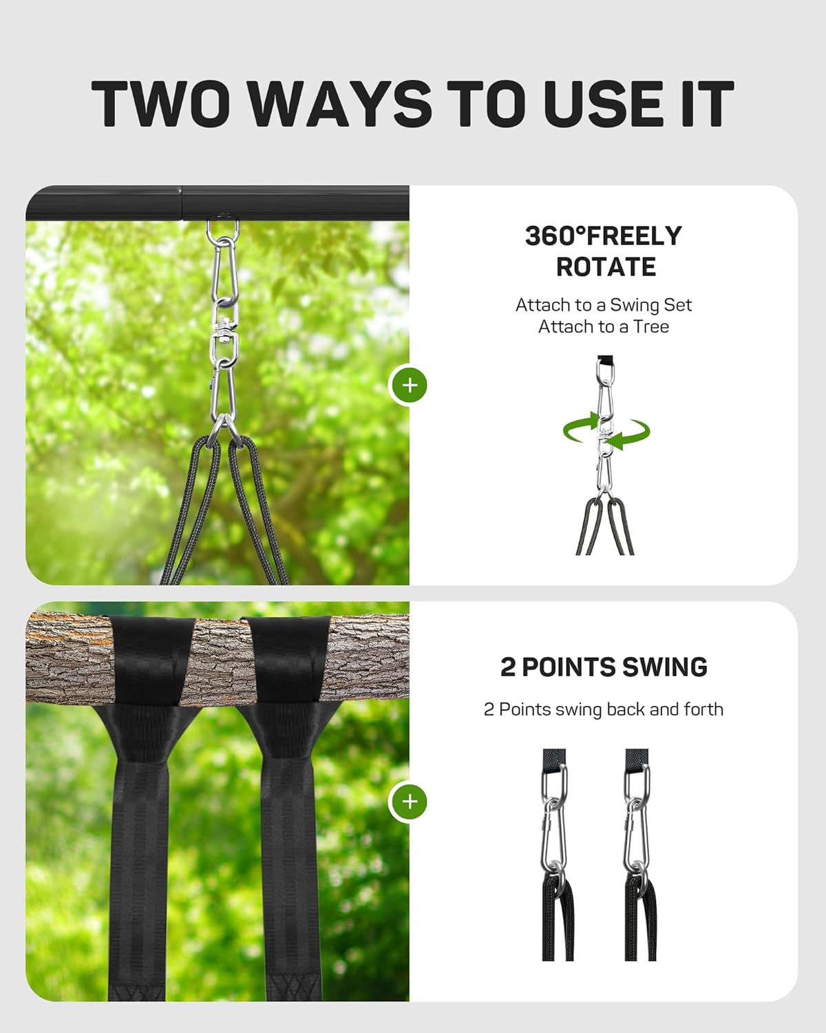 Tree Swing for Kids and Adults, 60" Waterproof Rectangle Platform Swing, 700lbs Heavy Duty with Adjustable Straps, Purple