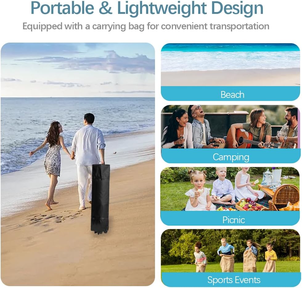 10x10 Pop Up Canopy Tent – One-Person Setup, Waterproof & UV-Blocking, Heavy-Duty Steel Frame, Wheeled Bag & Sandbags – Outdoor Shade for Beach, Camping, Backyard, Tailgate, Events (Black)