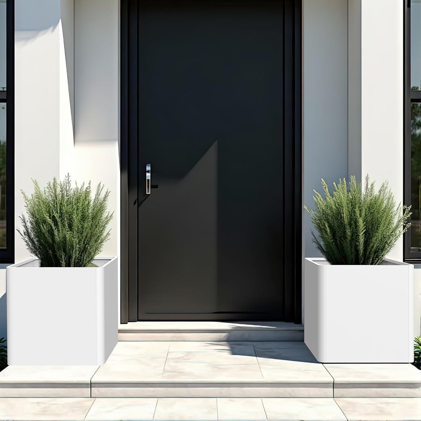 Large Metal Outdoor Planter Box 24" W x 24" D x 24" H, Cube Planters for Outdoor Plants, Large Square Flower Pot for Patio, Deck, Garden, Yard