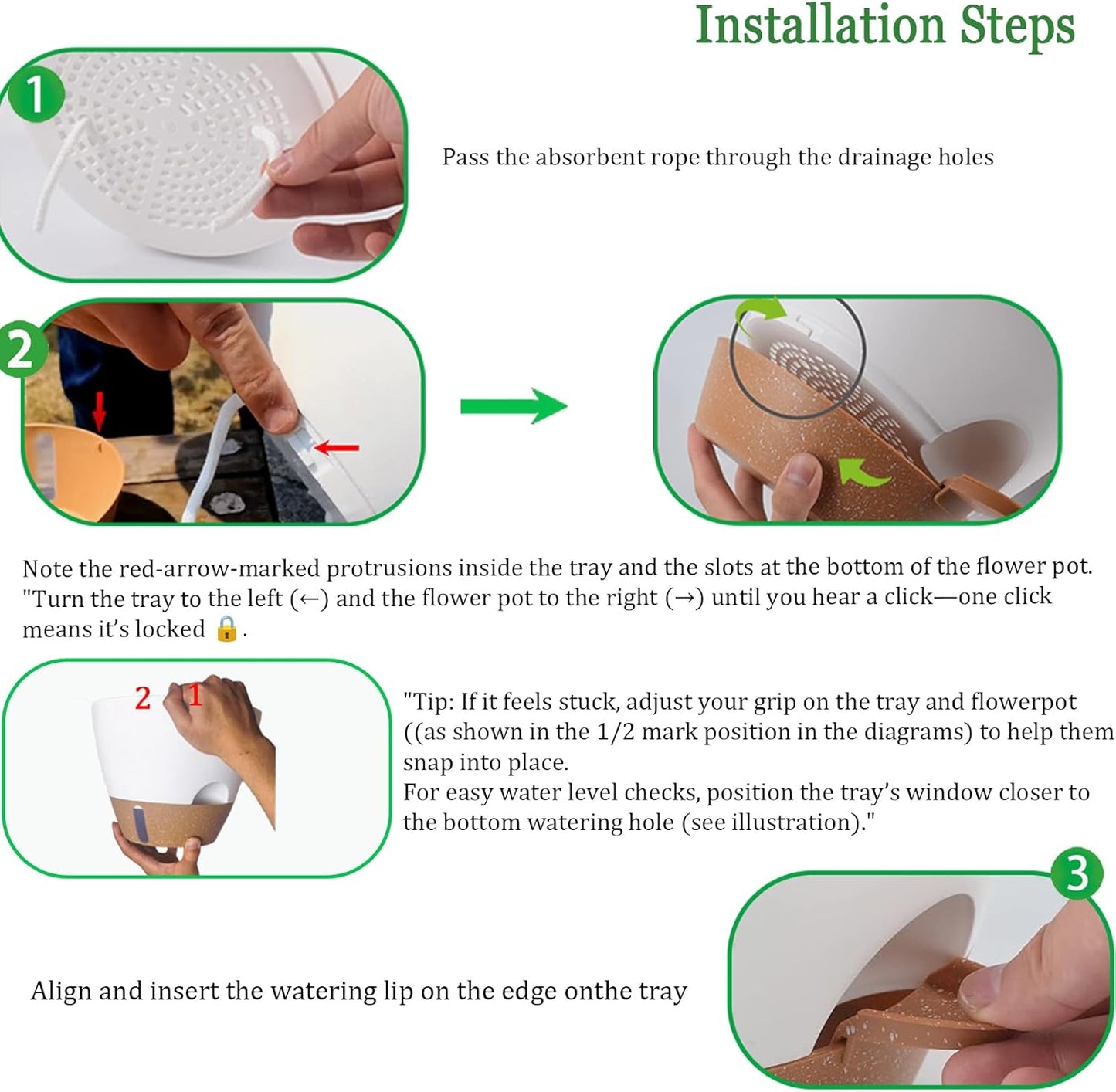 10 Inch Hanging Planters for Indoor Plants, 2 Pack Self Watering Hanging Baskets Flower Pots with Drainage Hole, Visual Reservoir & 2 Kinds of Plant Hanger for Outdoor Garden Home Decor(Black)