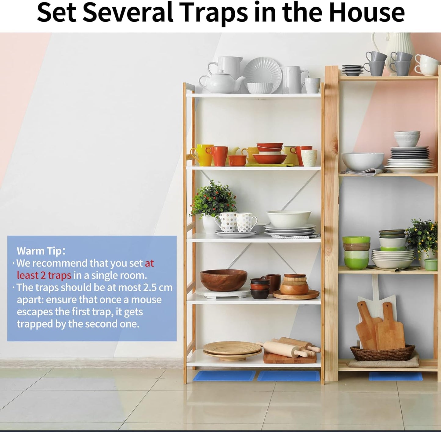 LULUCATCH Super Glue Traps 8 Pack for Mice & Snakes, Larger, Heavier Sticky Traps with Non-Toxic Glue. Sticky Mouse Traps Indoor, Easy to Set, Pet Safe Pest Control