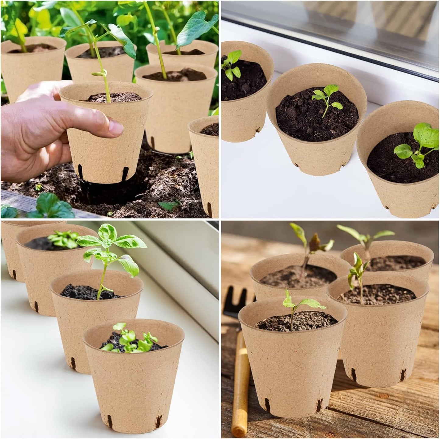 100PCS Peat Pots, 3.15Inch Seed Starting Pots with Drainage Holes Round Nursery Pot, Garden Germination Nursery Pot Bonus 20 Plant Labels