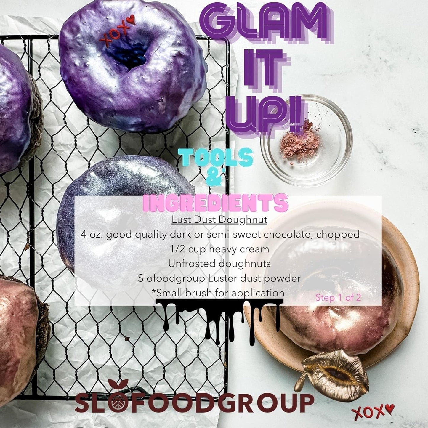 Slofoodgroup Rose Gold Luster Dust| Rose Gold Colored Edible Glitter, 5 Gram Bottle