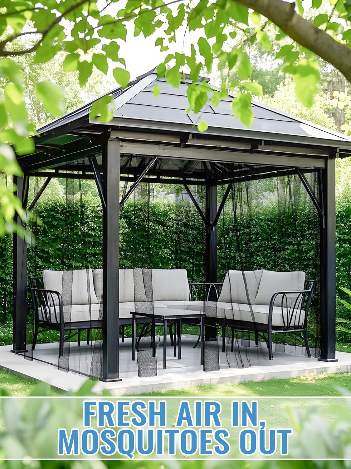 ANPHSIN 2 Pcs Garden Net Barrier - 10 x 13 ft for Each Bird Garden Screen Mesh Netting, Heavy Duty Garden Mesh for Terraces Balconies Patios Protecting Your Skin Plants Vetegables DIY (Black)