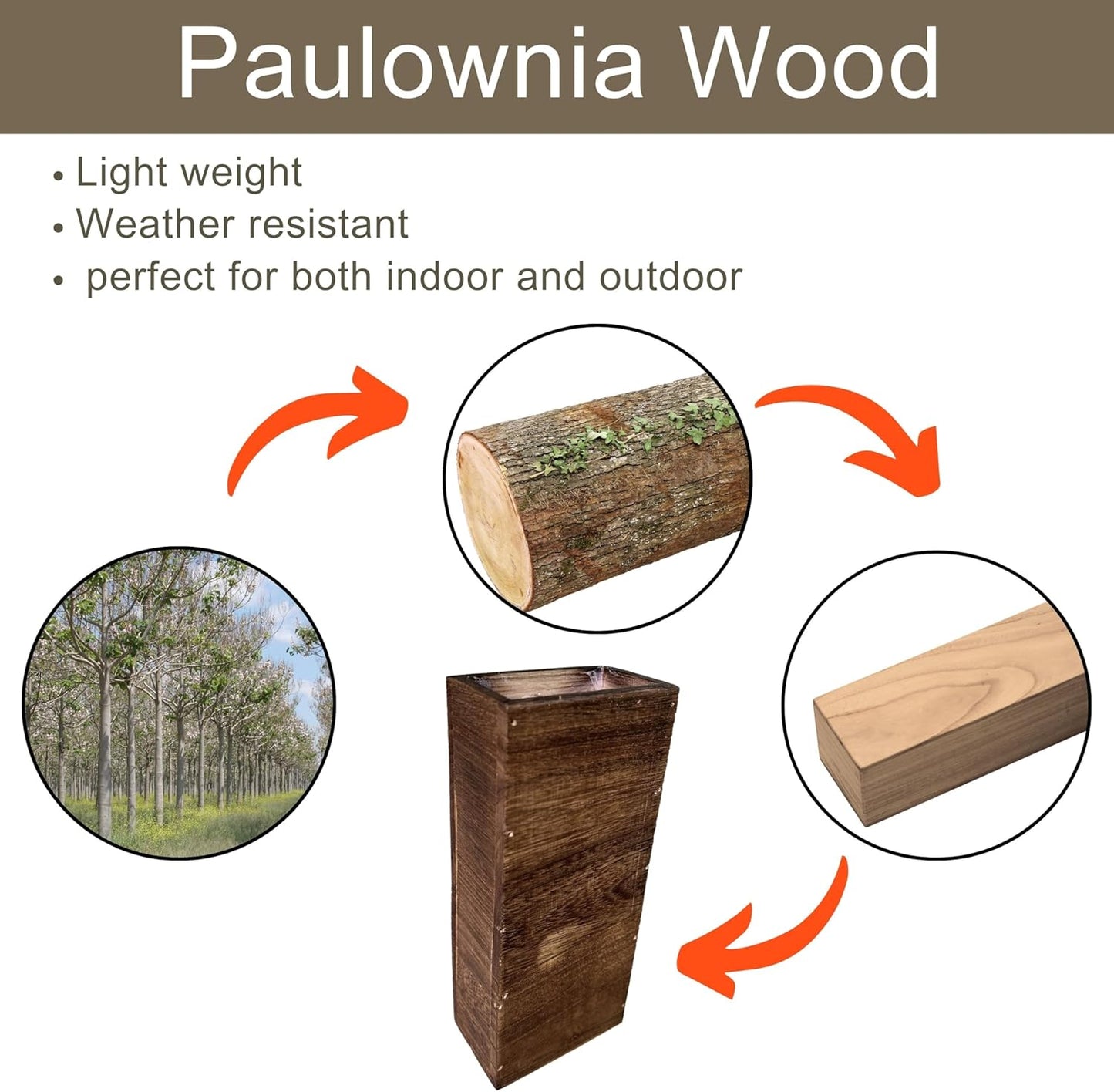 LaLaGreen Wood Planter Box for Plants (8 Pack) Wooden Wall Hanging Planters for Indoor Plant Holder Vase for Dried Flowers, Modern Country Rustic Wall Decor Living Room Bedroom Office Home Garden