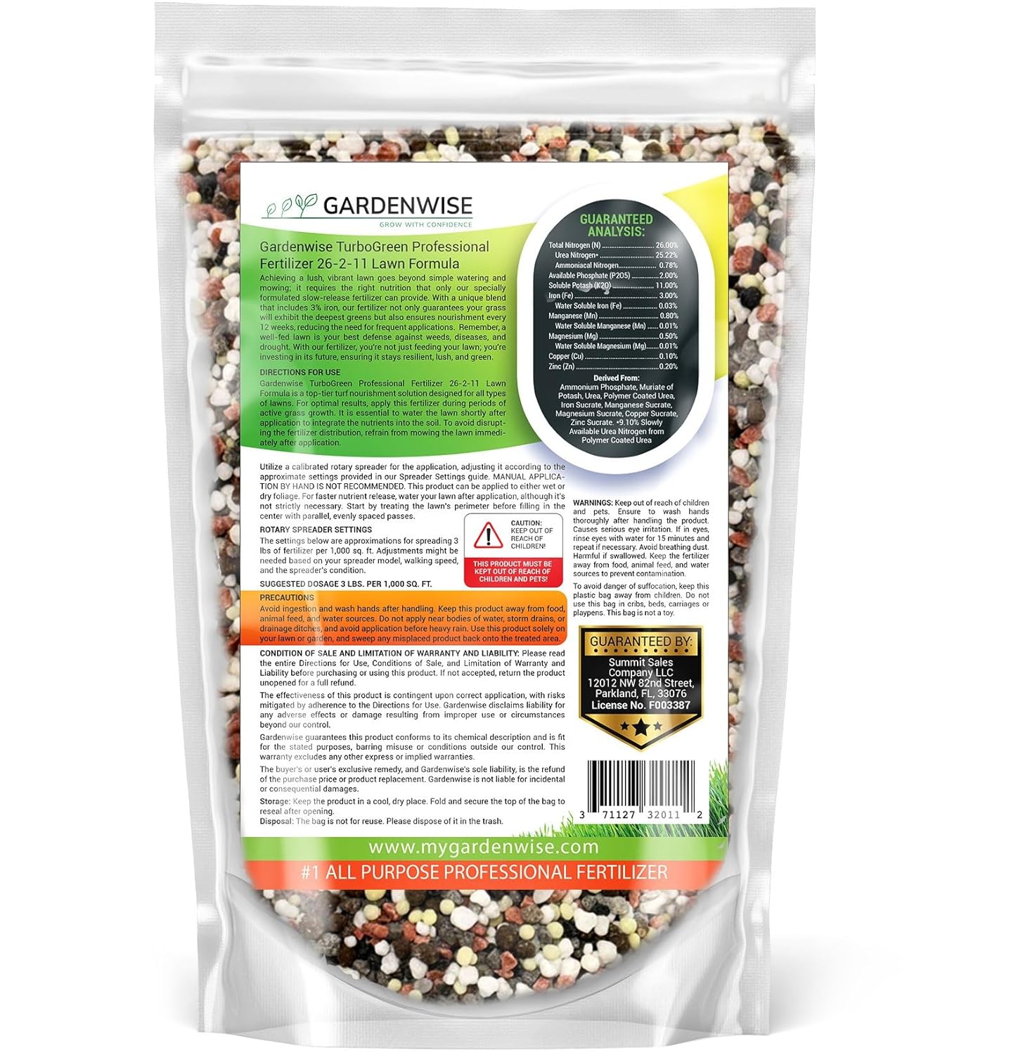 TurboGreen: Premium Lawn Fertilizer with Iron - Advanced Nitrogen & Iron-Rich Formula for Lush Growth | Eco-Friendly Grass Fertilizer for Spring & All Seasons | Slow-Release (10 QUARTS)