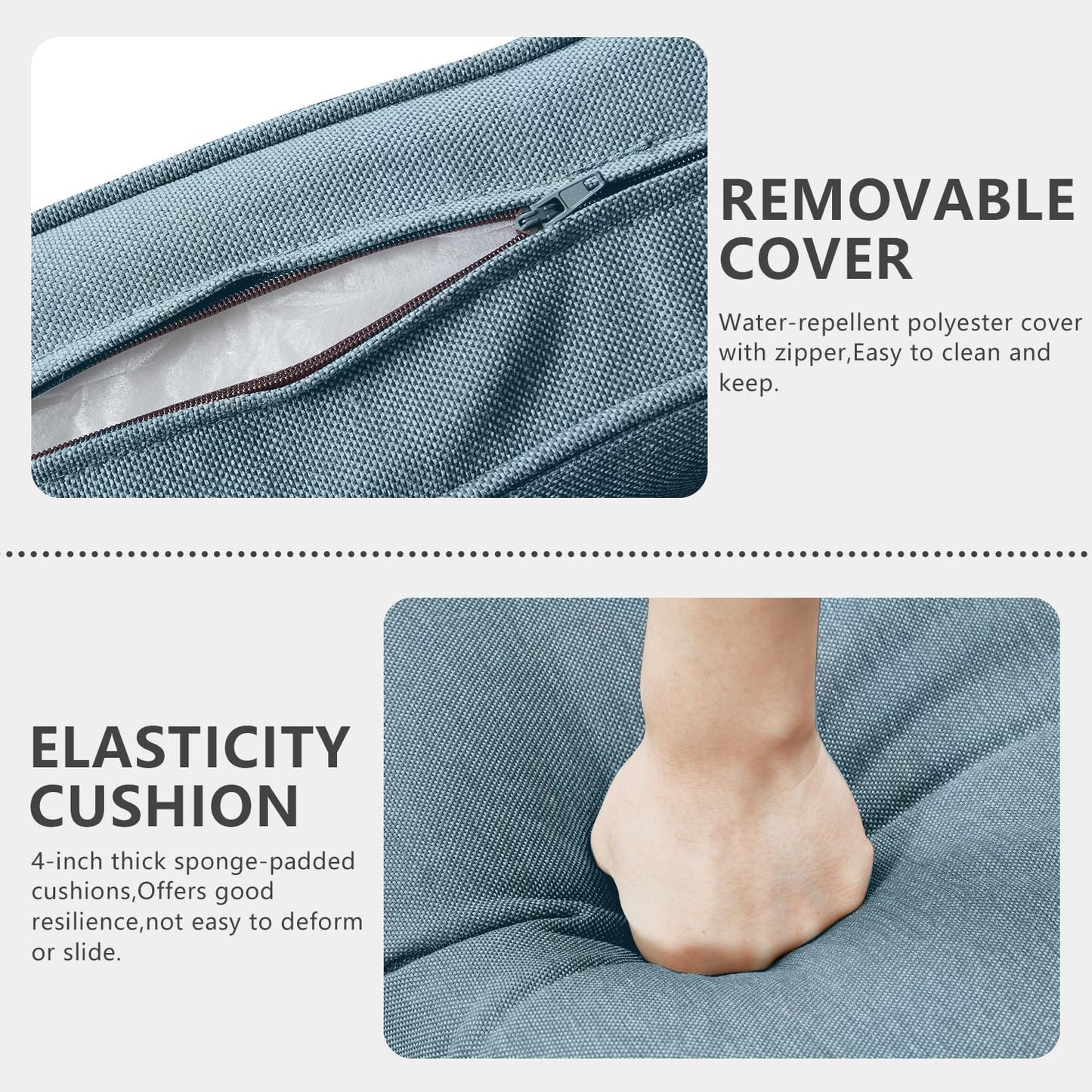 HUMMUH Patio Swivel Chairs Set of 2,PE Wicker Outdoor Rocker Chairs Bistro Set Porch Balcony Furniture with Cushions