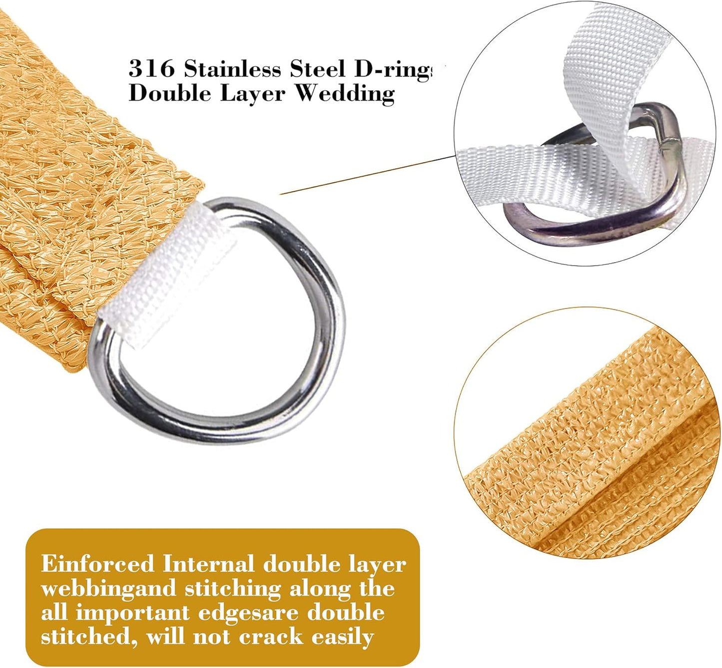 11' x 24' Sand Beige Rectangle Sun Shade Sail SSP1212 Canopy Durable Fabric UV Block Awning,We Make Custom Orders