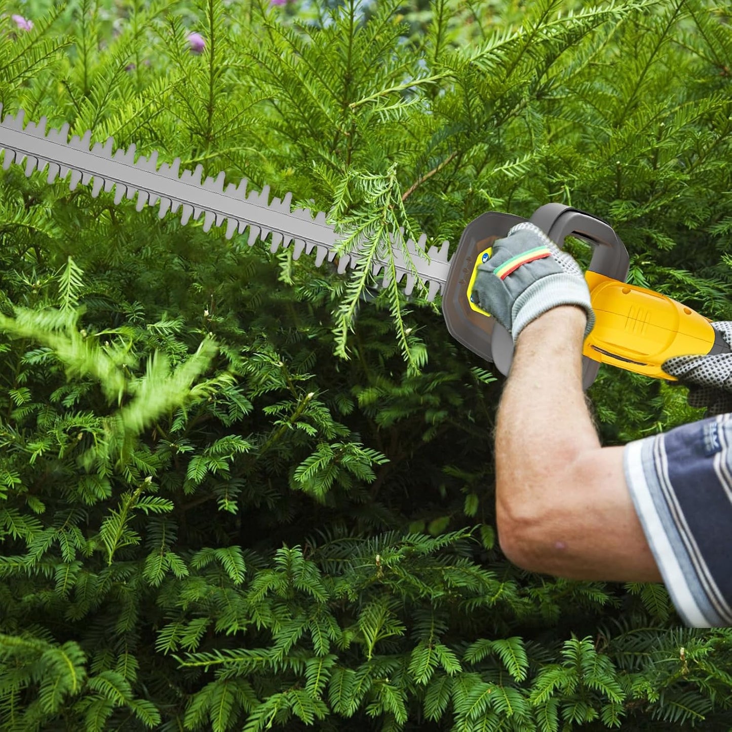 Hedge Trimmer Compatible for Dewalt 20V 60V DCB206 DCB609,Cordless Electric Hedge Trimmer with 1600RPM Brushless Motor, 22'' Dual-Action Blade with 3/5'' Cutting Capacity (NO Battery)