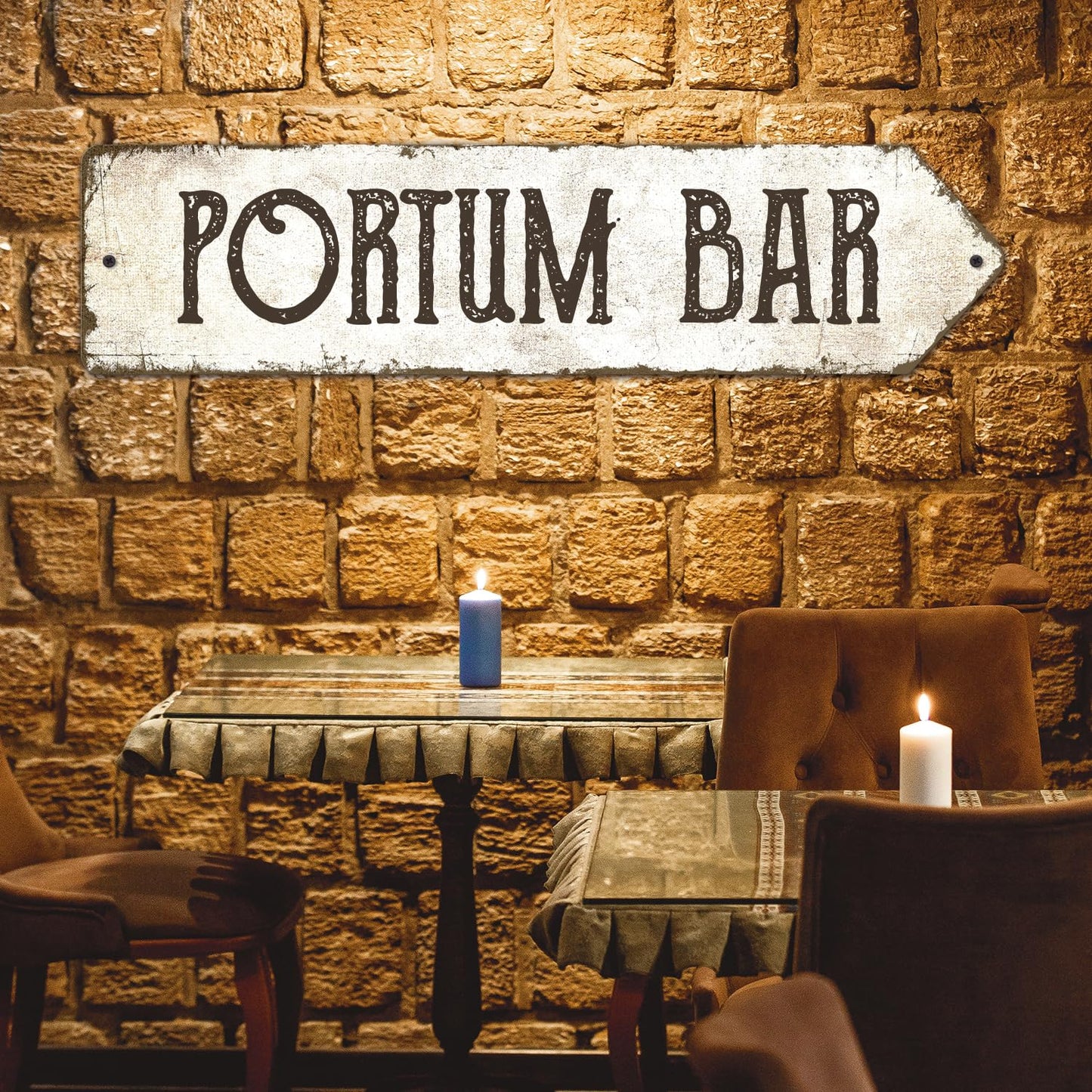 Rustic Custom Sign, Personalized Right Directional Metal Composite Street Sign for Indoor and Outdoor Use 6x24 Inches, ACM Made in the USA