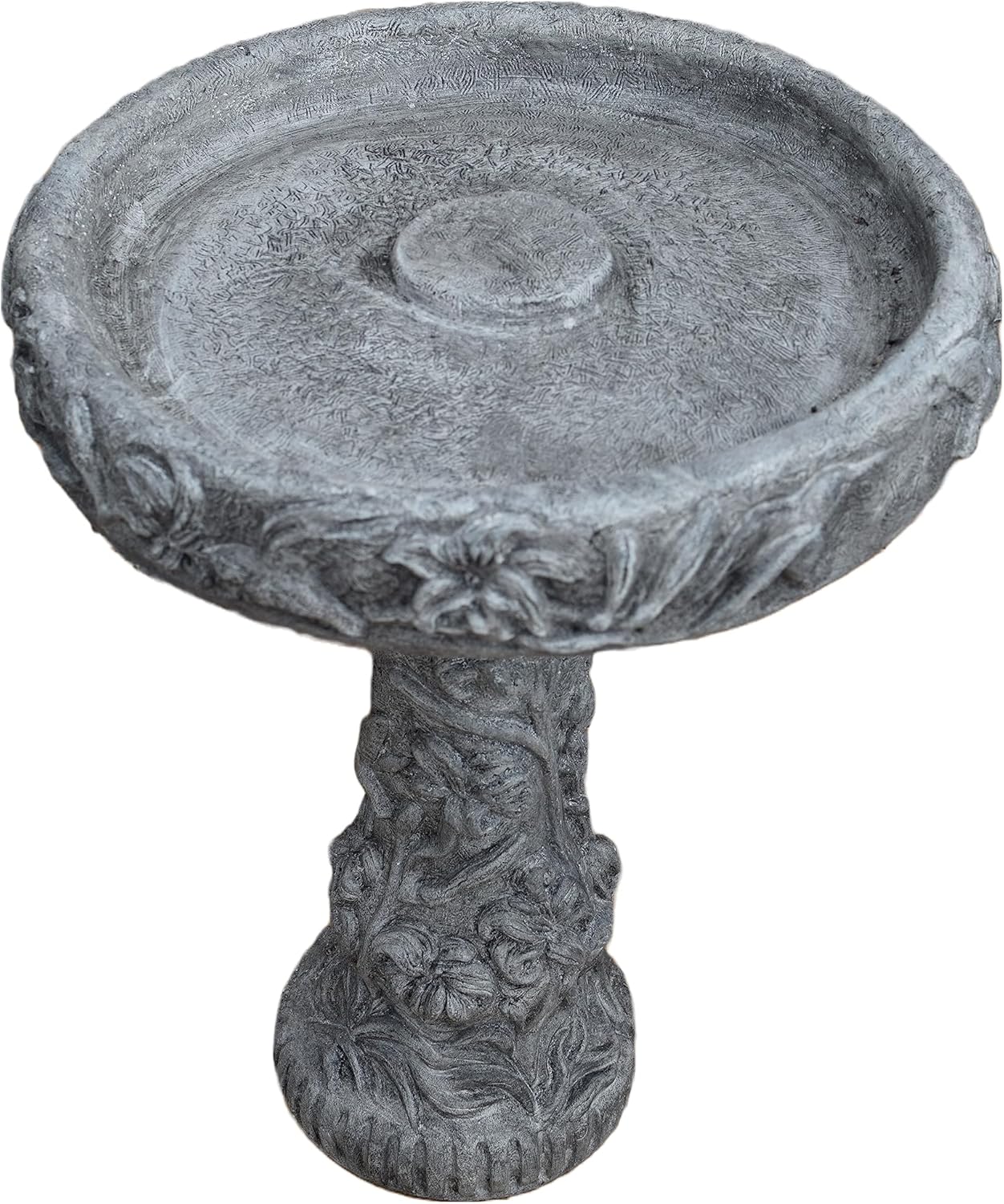 Solid Rock Stoneworks Hummmingbird Birdbath- 27in Tall- PreAged