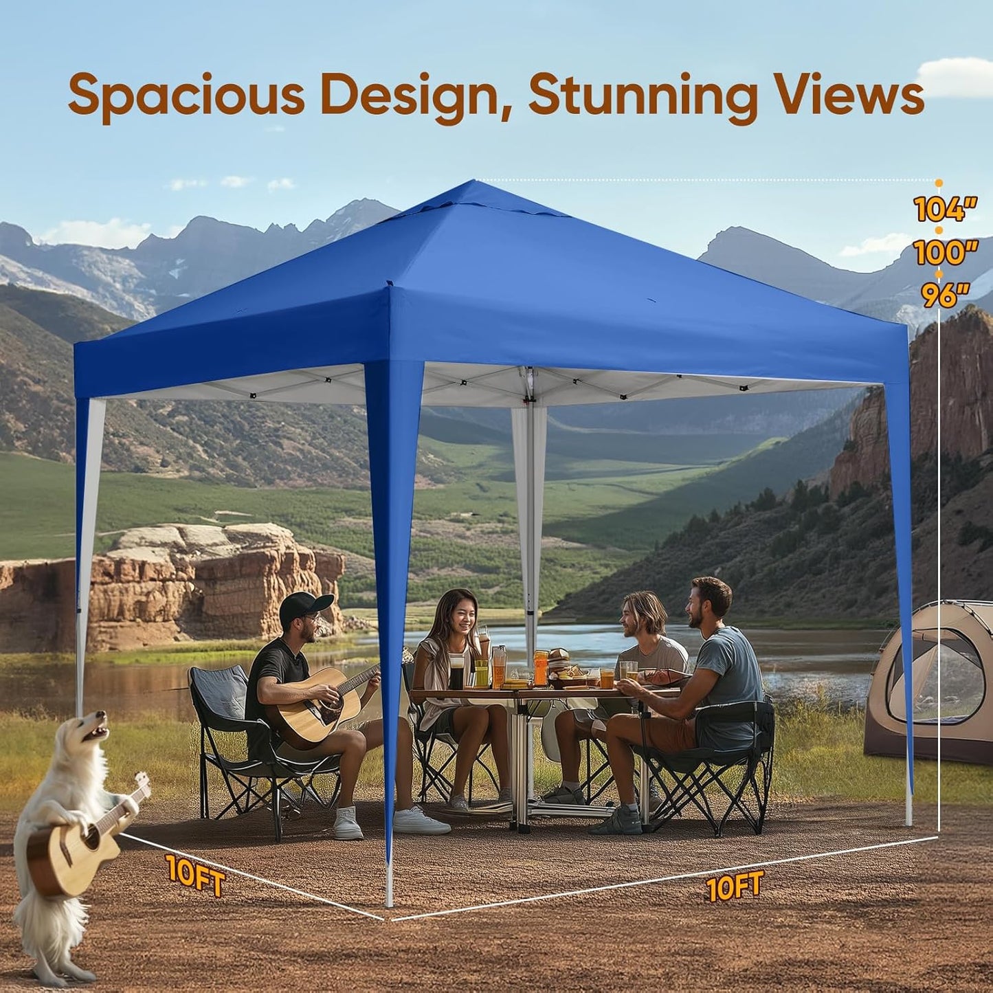 Quictent 10x10 Pop Up Canopy Tent, Instant Setup Gazebo for 1 Person, Portable & Compact, Waterproof & UV Protection, Ideal for Camping, Beach, Parties, and Outdoor Events