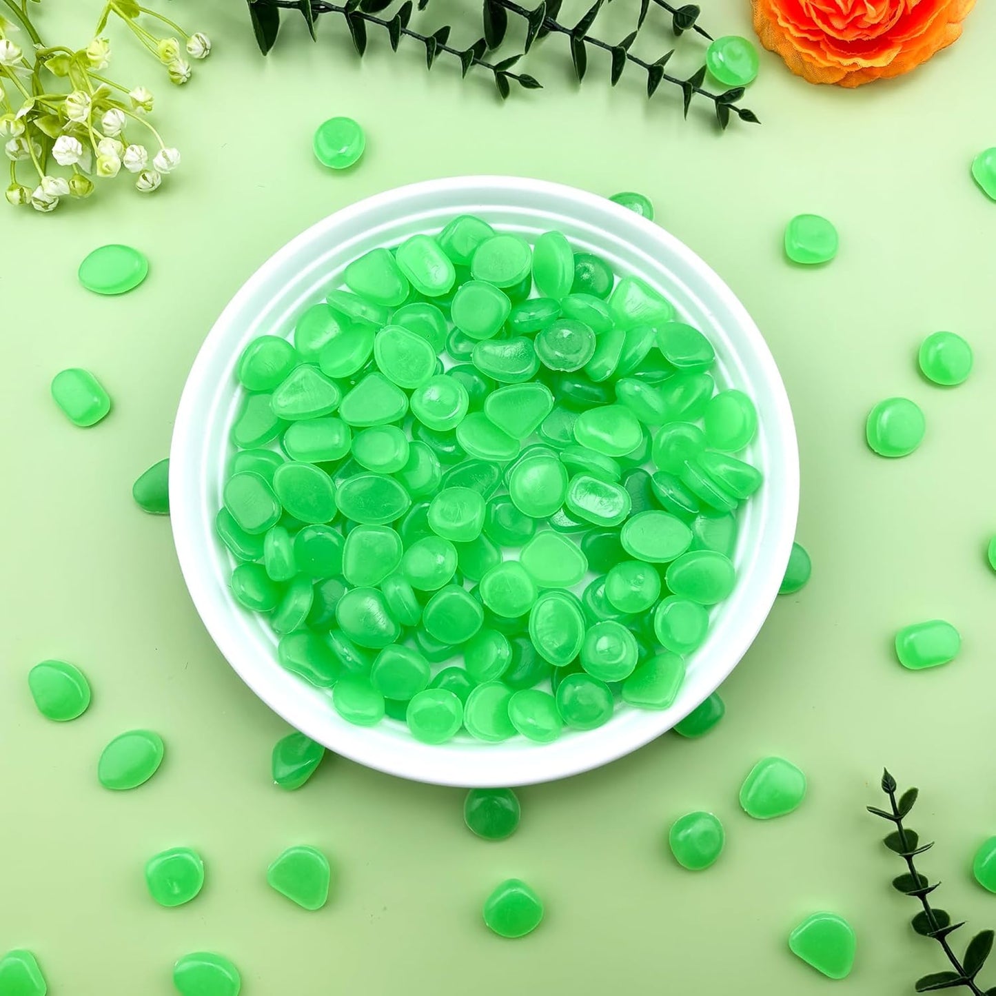 Glow in The Dark Fish Tank Rocks,Green Glowing Rocks Stones Resin Glow in Dark Pebbles for Outdoor Garden, Fish Tank, Aquarium, Landscaping,Driveway Decoration,2.2 Lb