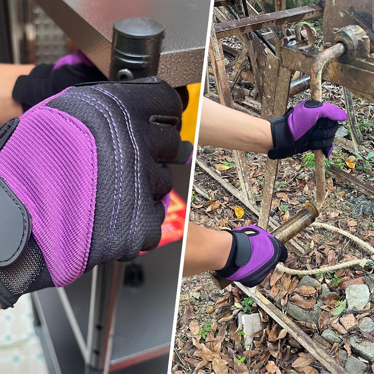 Gardening Gloves for Men and Women, Thorn Proof & Puncture Resistant Working Gloves, Gloves for Safety Work and Gardening, Gardening Gifts, Synthetic Leather Spandex Mechanic with Touchscreen Support