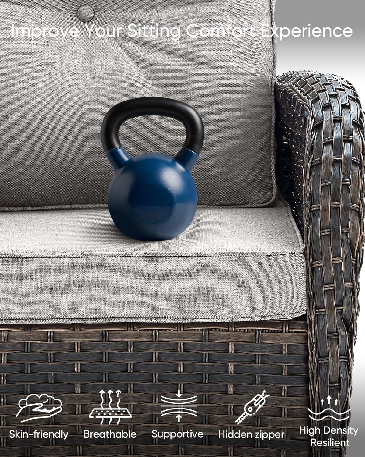 HUMMUH Outdoor Patio Furniture Set,L-Shaped Sectional Couches with Swivel Patio Chairs,Wicker Conversation Set for Deck,Backyard,Porch,Garden