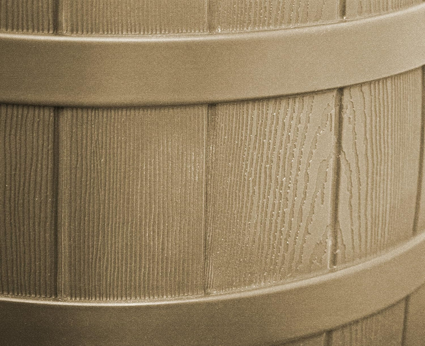 Good Ideas Rain Wizard 50 Gallon Plastic Rain Barrel for Outdoor Rainwater Collection and Storage Features Metal Spigot and Flat Back Design, Khaki