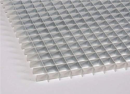 Fluorolite Plastics| Egg Crate Panel| Aluminum Mill Finish| Nominal 24" x 48" with 1/2" x 1/2" x 1/2" Cell Size | 5 Pack
