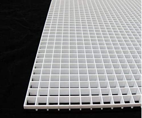 Fluorolite Plastics| Egg Crate Panel | Ceiling Diffuser | Polystyrene| Color -White | Nominal 24" x 48" with 1/2" x 1/2" x 3/8" Cell Size | 6 Pack