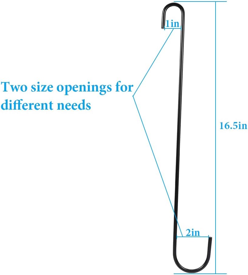 Vindar 4 Pack 16.5 Inches Bird Feeder Hook Extra Large S Hooks Heavy Duty Hooks Hangers for Tree Branch, Bird Feeder, Hummingbirds Feeders, Bird House, Office, Wind Chimes, Lanterns, Gardening Tools