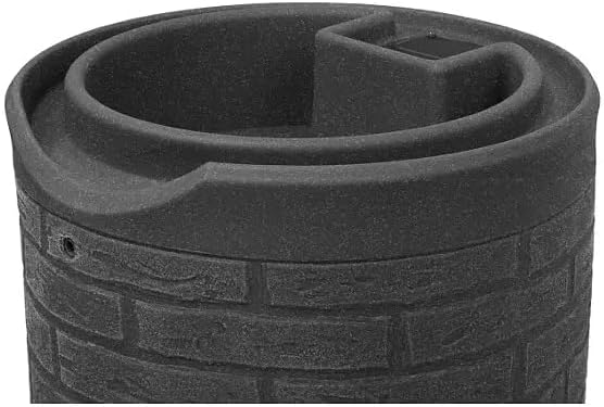 Impressions Downton Rain Barrel, 50 Gallon Capacity, Brick Pattern, with Brass Spigots (Dark Granite)