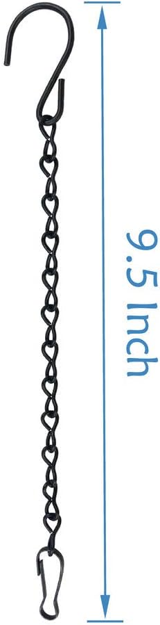 YINGFENG 10 Pack 9.5 Inch Black Hanging Chains, Garden Plant Hangers for Hanging Bird Feeders, Billboards, Chalkboards, Basket, Planters, Lanterns, Wind Chimes and Decorative Ornaments Etc.