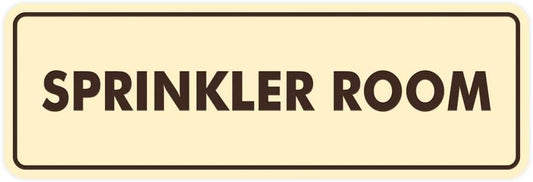 Signs ByLITA Standard Sprinkler Room Sign (Ivory/Dark Brown) - Medium