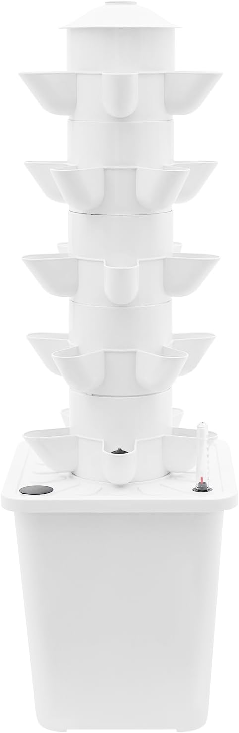 Hydroponics Vertical Growing Kit with Grow Lights 25 Plants Garden Hydroponic Growing System Outdoor Outdoor Indoor Vertical Garden Planter Tower with Automatic Watering for Herbs Fruits Vegetables