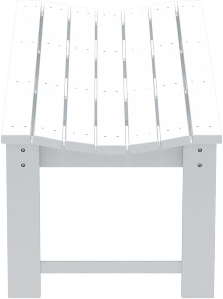 Outdoor Benches Weatherproof, All Weather Resistant Park Bench Poly Lumber Backless Garden Bench Seat for Entryway Front Porch, White