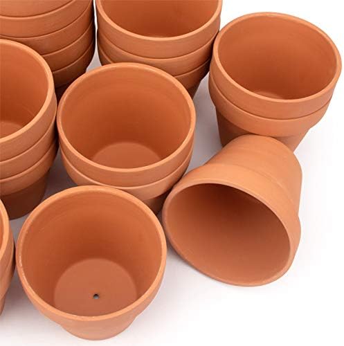 [26 Pack] 4" Planter Nursery Pots Terracotta Pot Clay Pots Clay Ceramic Pottery Cactus Flower Pots Succulent Nursery Pots Garden Terra Cotta Pots with Drainage Hole (4")