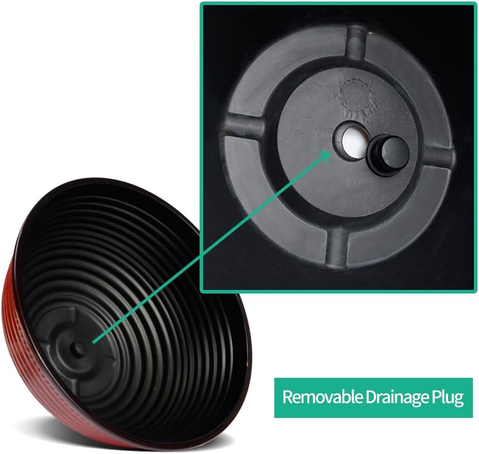 2 Pack 10 Inch Plant Pots,Durable Decorative Flower Pots Planters with Drainage Hole for Indoor and Outdoor Plants,Flowers,Succulents, Red