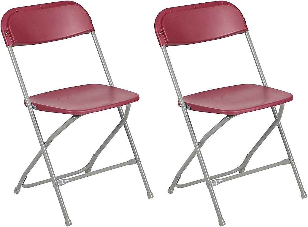 Flash Furniture Hercules™ Series Plastic Folding Chair - Red - 2 Pack 650LB Weight Capacity Comfortable Event Chair - Lightweight Folding Chair