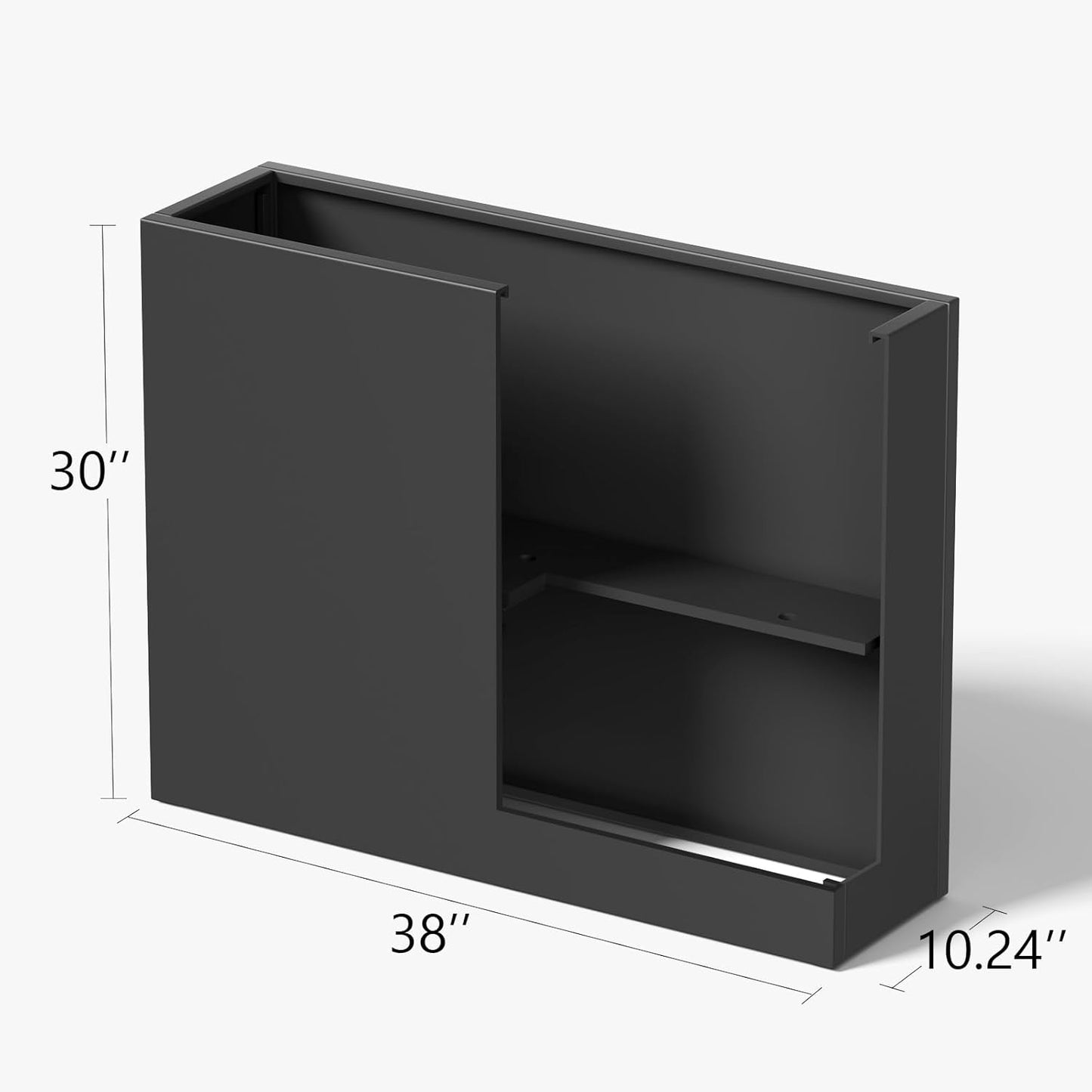 Stoog 38" Metal Tall Rectangular Planter - All-Weather Planter Box for Indoor/Outdoor Use, with Removable Insert Shelf, and Modern Design for Plants, Flowers, Garden, Black