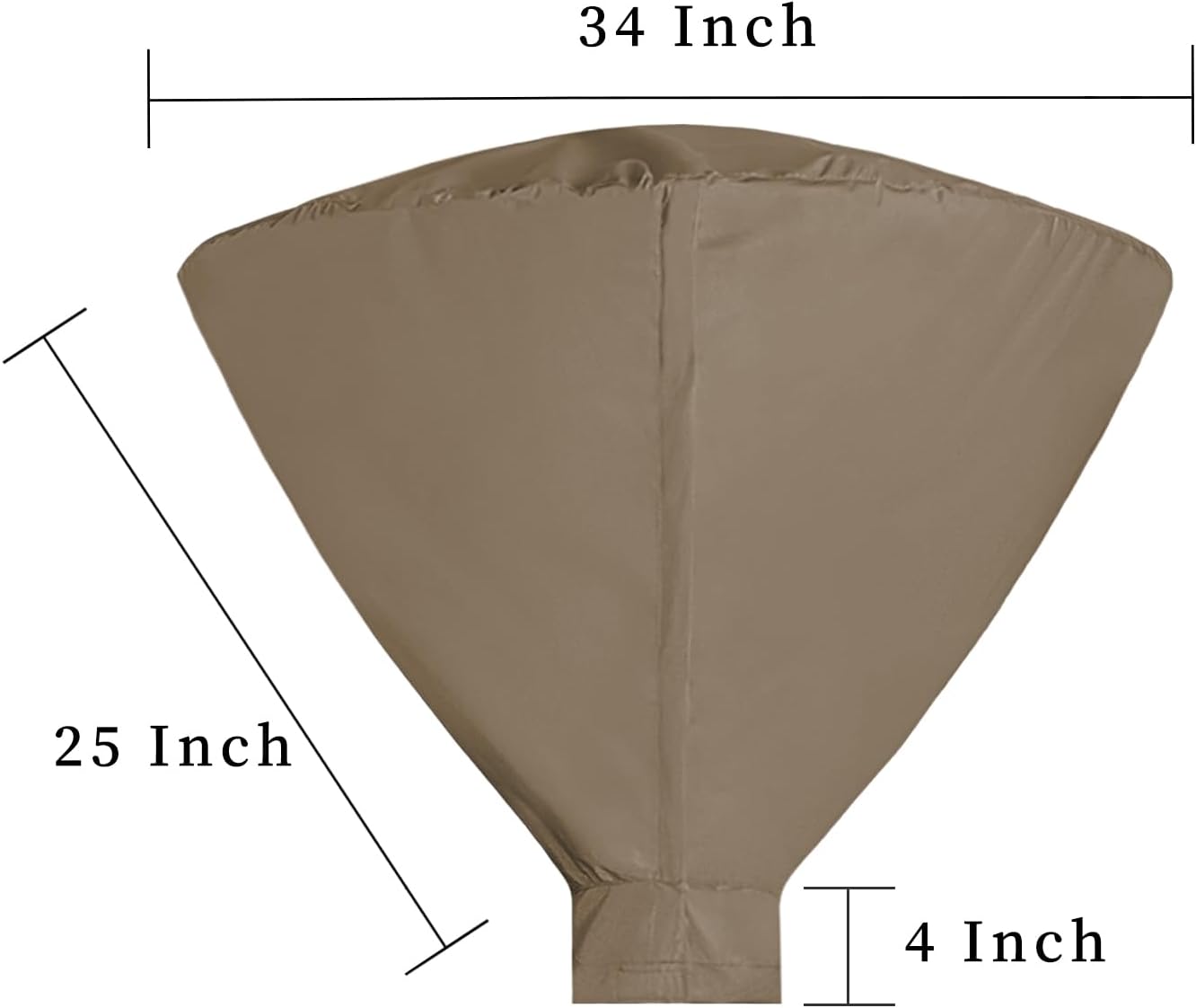Easy-Going Patio Heater Head Cover 34" D with Zipper and Storage Bag, Waterproof Outdoor Round for Standing Heat, Dustproof, UV-Resistant (Top Cover Only, Camel)