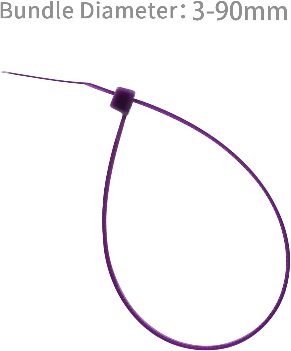XINGO 100PCS Cable Zip Ties Heavy Duty, Premium Nylon Plastic Wire Ties with 50 Pounds Tensile Strength, Self-Locking Black Nylon Zip Ties for Indoor and Outdoor (14 inch, Purple)