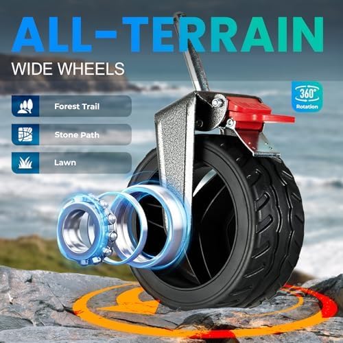 Overmont Collapsible Wagon with Tailgate - 49.2" Extended Heavy Duty Foldable Utility Wagon Folding Cart with All-Terrain Wheels for Outdoor Camping Sports Garden Beach Grocery - 300lbs Support