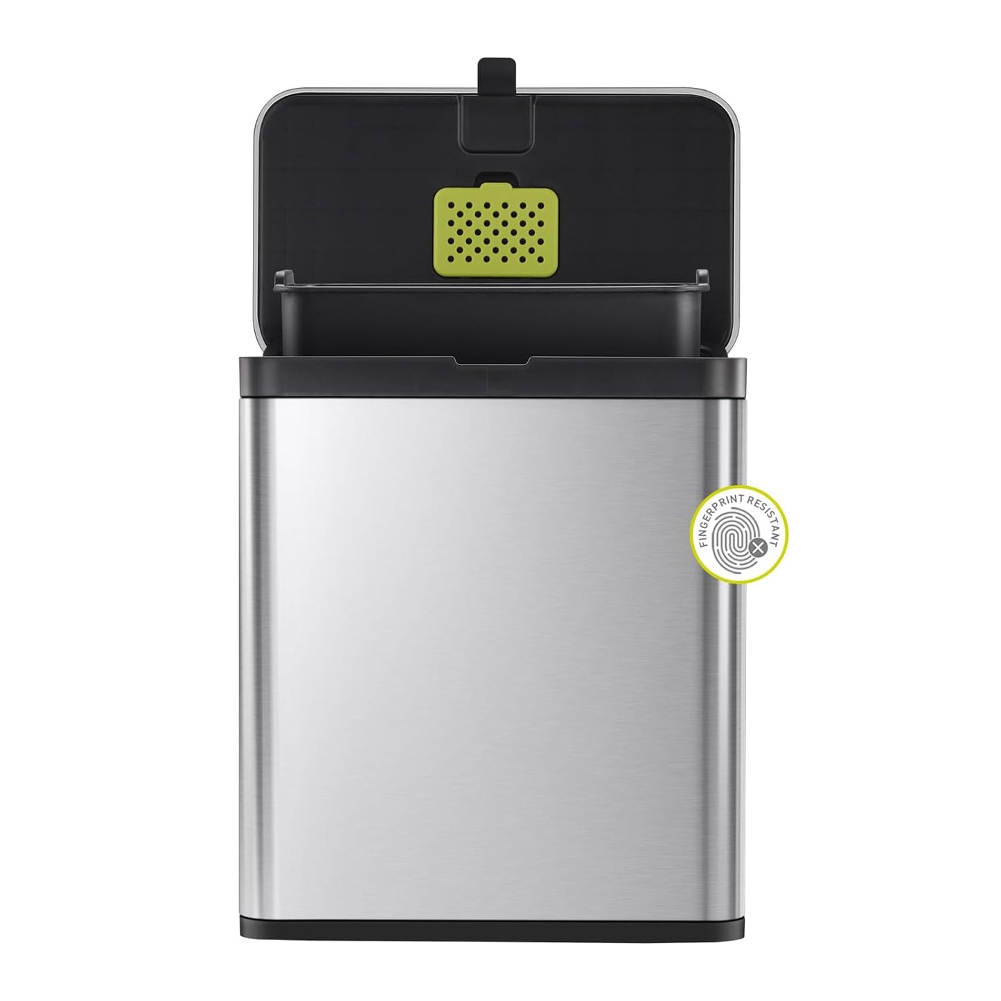 EKO Kitchen Compost Bin, 7L / 1.85 Gal Stainless Steel with Removable Inner Bucket and Deodorizer Compartment, 2-in-1 Countertop Compost Bin with Lid, Food Waste Caddy for Kitchen (MMT & Black Finish)