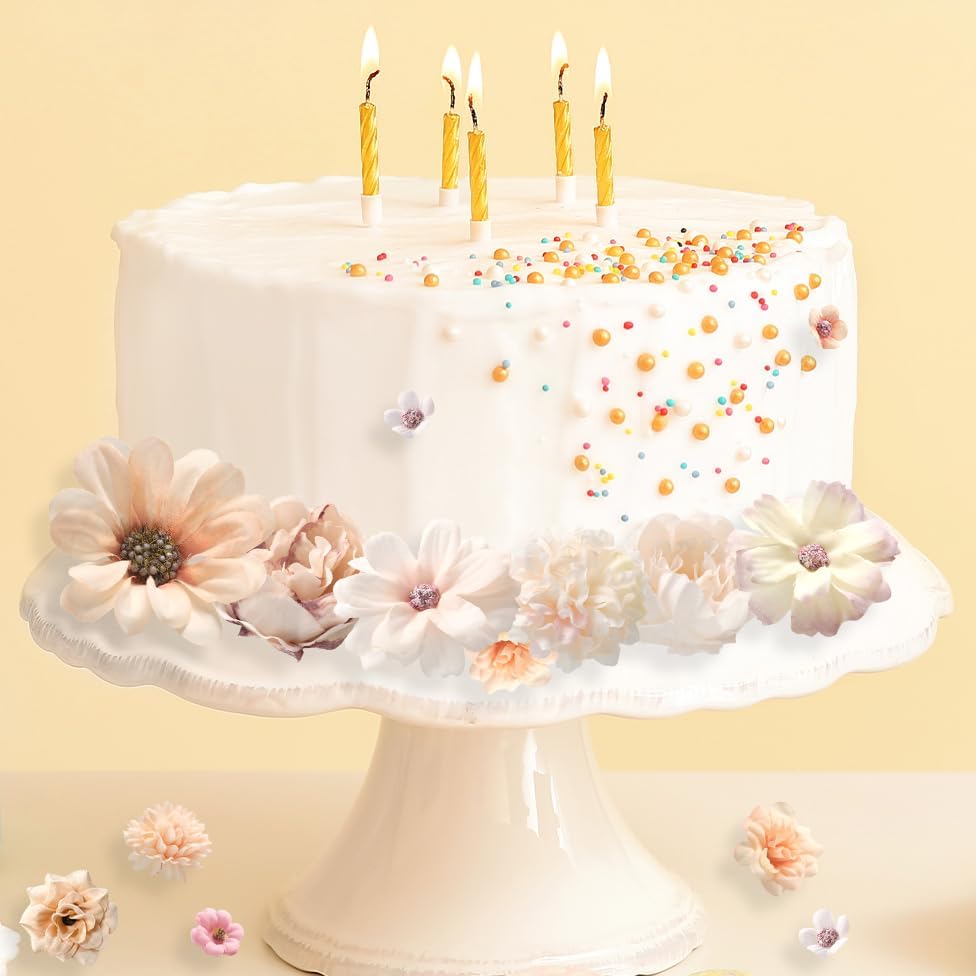 Faux Flower Heads Mini Champagne Artificial Flower Heads Fake Peony Daisy Rose Flowers Multicolor Small Silk Daisy Flower Heads for Craft Garland Wedding Party DIY Home Decoration,2-4 cm