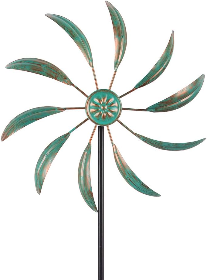 Stargarden Wind Spinners Outdoor Metal, Garden Pinwheels Waterproof Wind Sculptures, Small Windmills for Yard and Garden Decor