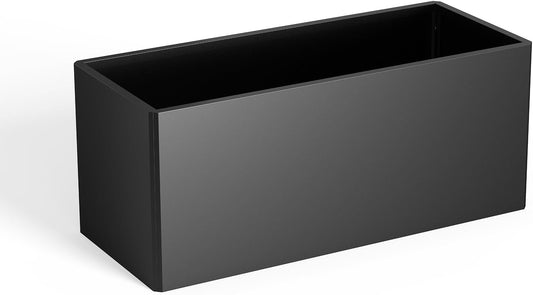 Rectangular Planter Box (36''L x 15''W x 15''H) Large Planter Box Outdoor, Metal Planters with 6 Drainage Holes for Commercial Residential Patio Deck and Backyard, Black