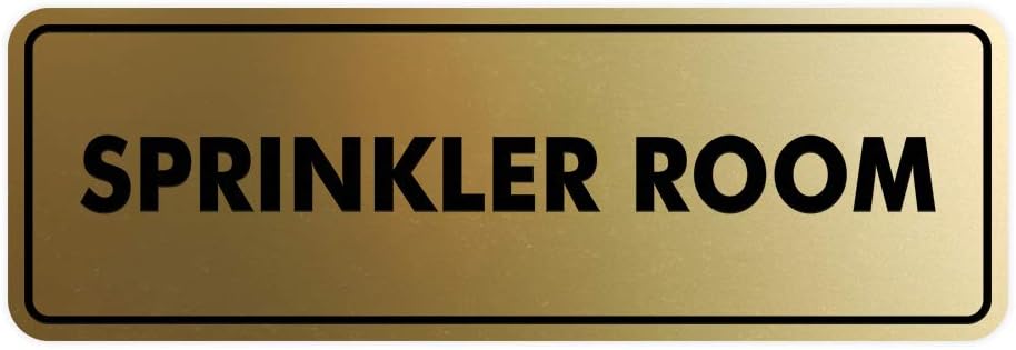 Signs ByLITA Standard Sprinkler Room Sign (Brushed Gold) - Medium