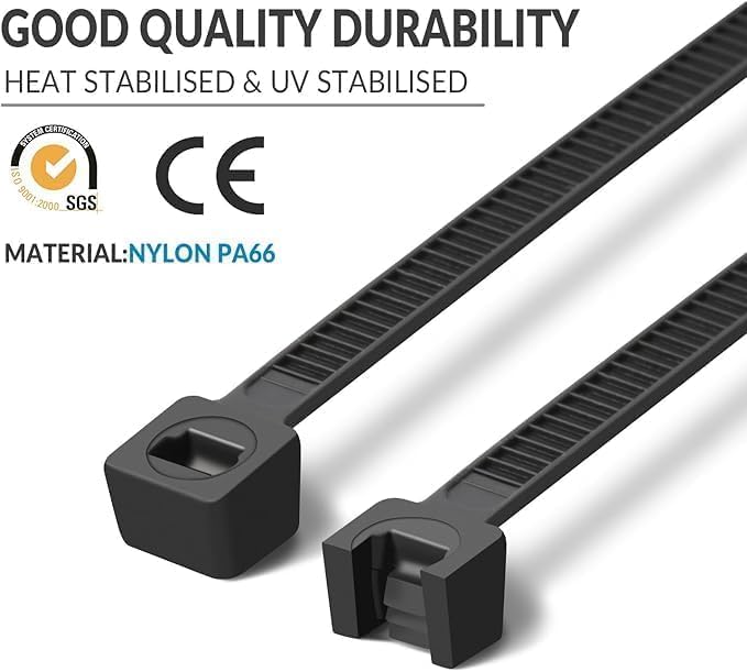 XINGO 14 Inch Yellow Zip Ties Heavy Duty 100 Pack, 120 LBS Tensile Strength, Premium Nylon Cable Wire Ties, Self-locking Plastic Ties for Indoor and Outdoor Use