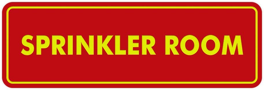 Signs ByLITA Standard Sprinkler Room Sign (Red/Yellow) - Medium