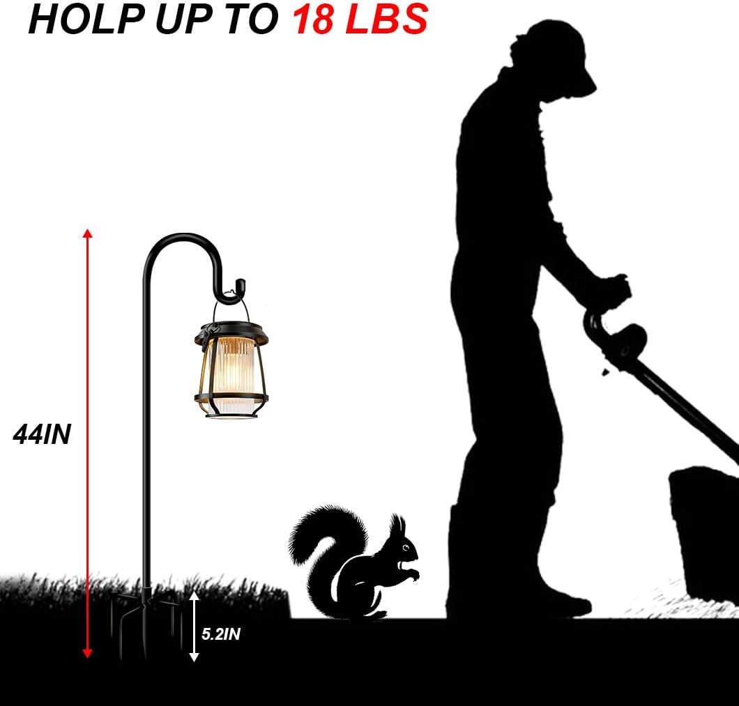 Shepherd Hooks for Bird Feeder Outdoor 44 inch, Small Heavy Duty Hummingbird Feeder Poles for Hanging Planter Basket Wind Chimes Garden Decor 2Pcs