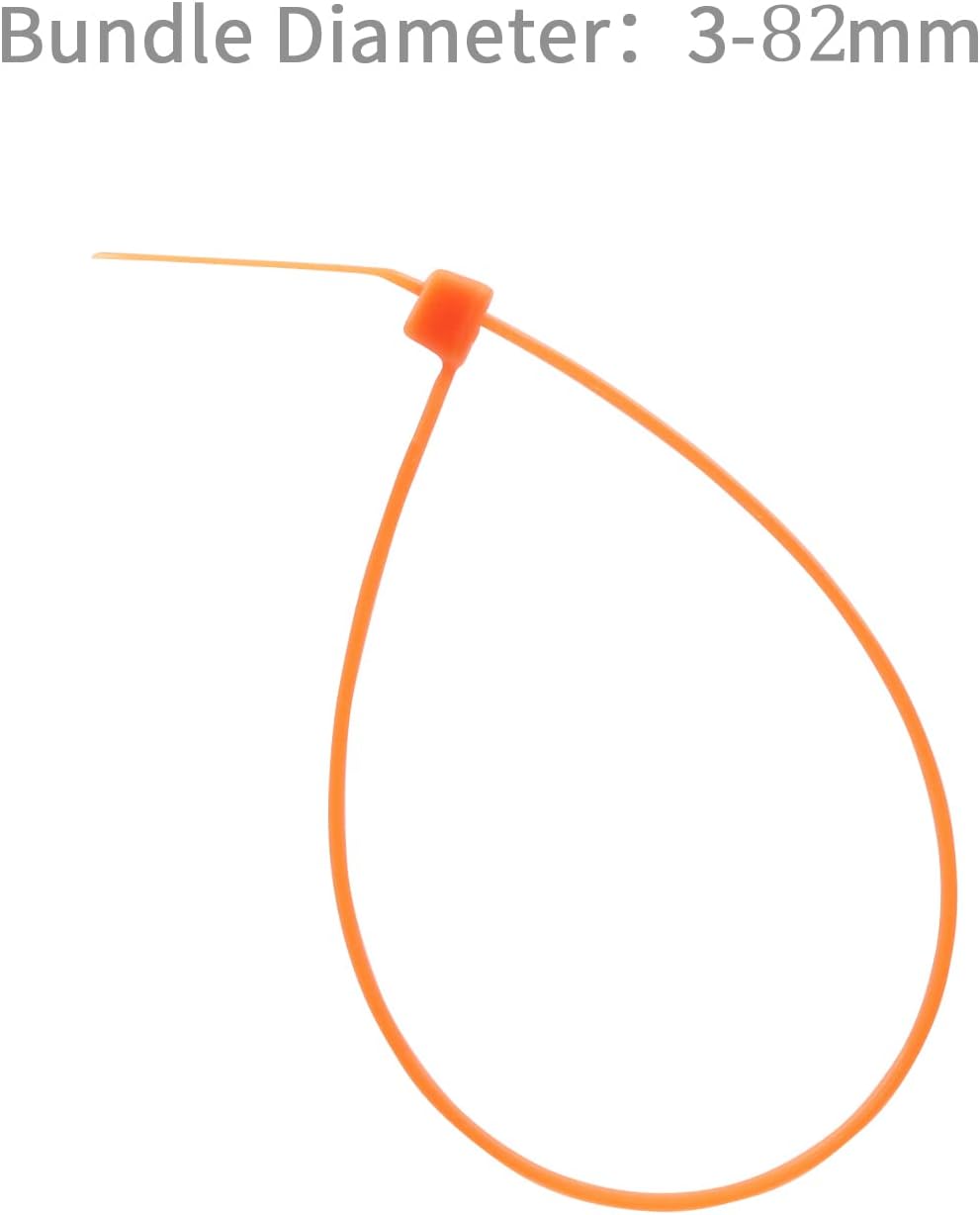 XINGO 1000 PCS Orange Zip Ties 12 Inch, 60 LBS Tensile Strength, Self-Locking Nylon Plastic Nylon PA66 Wire Ties for Indoor and Outdoor Use